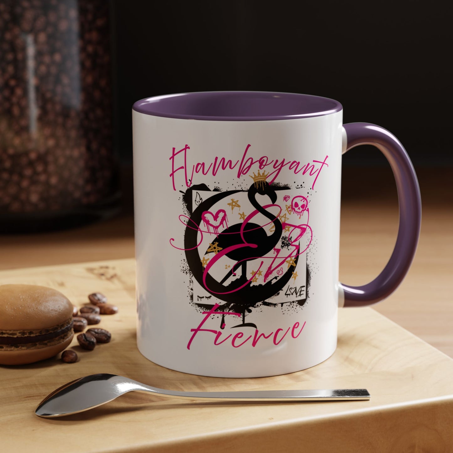 Flamboyant and Fierce Flamingo - Accent Coffee Mug