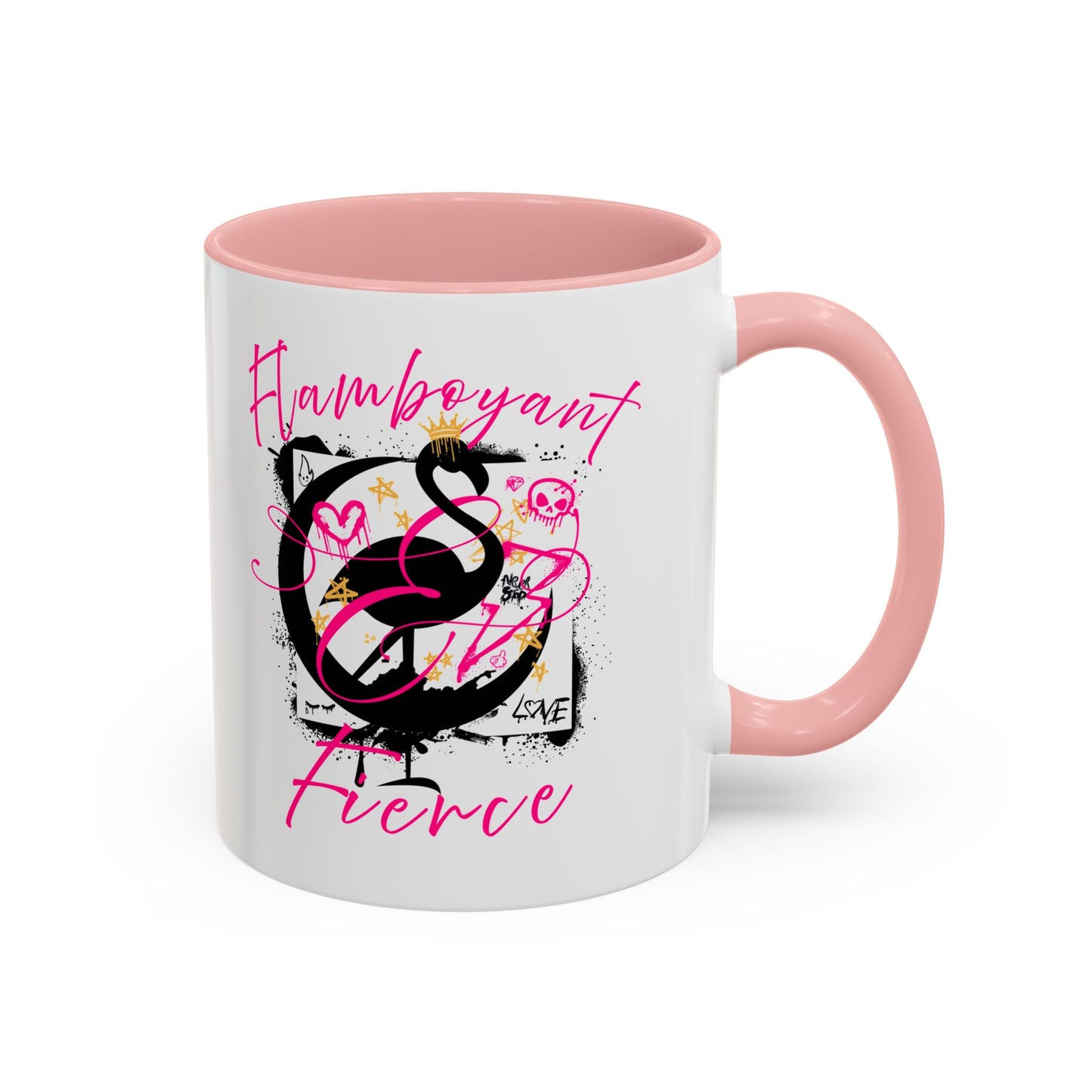 Flamboyant and Fierce Flamingo - Accent Coffee Mug