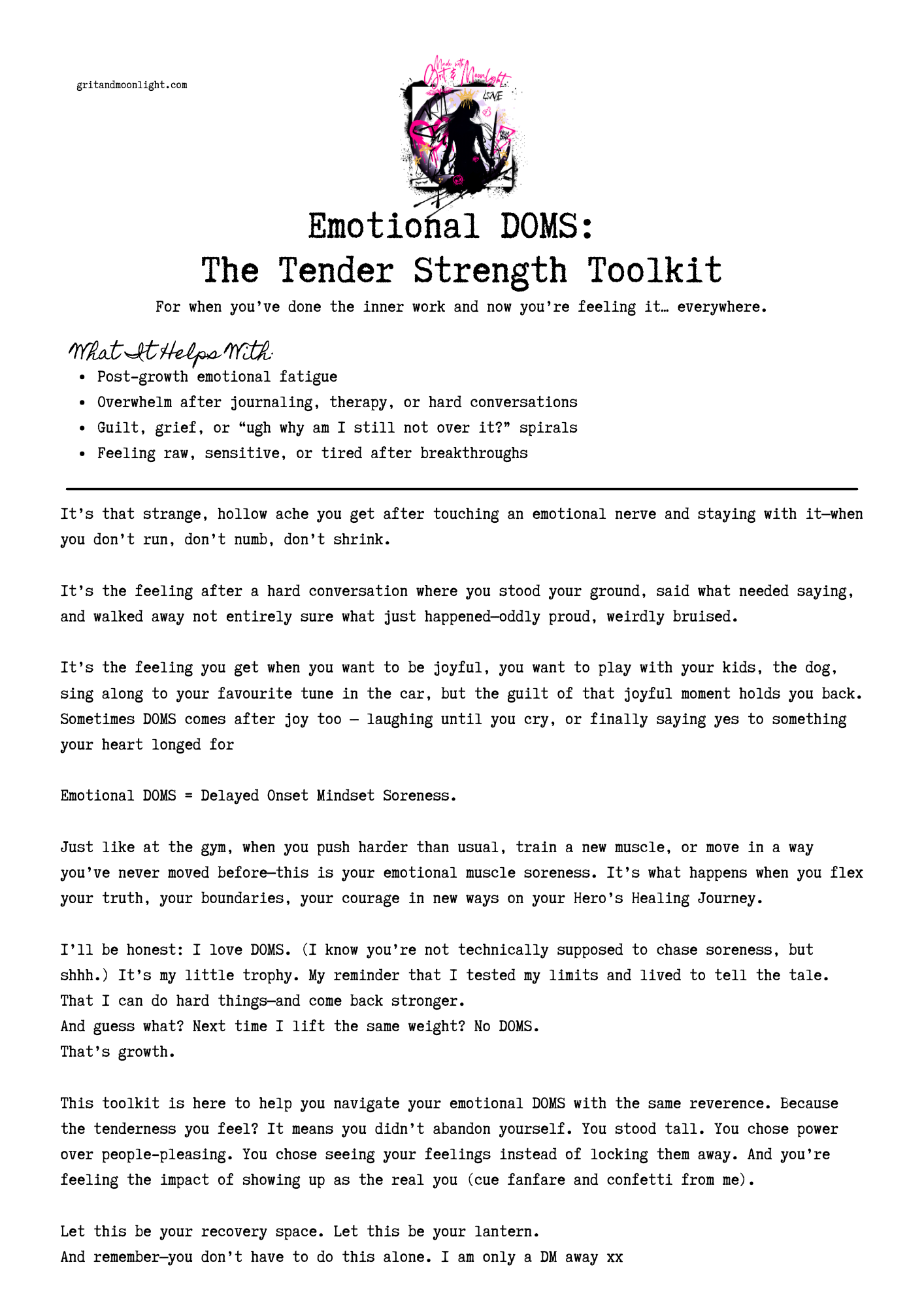 Emotional DOMs - The Tender Strength Toolkit