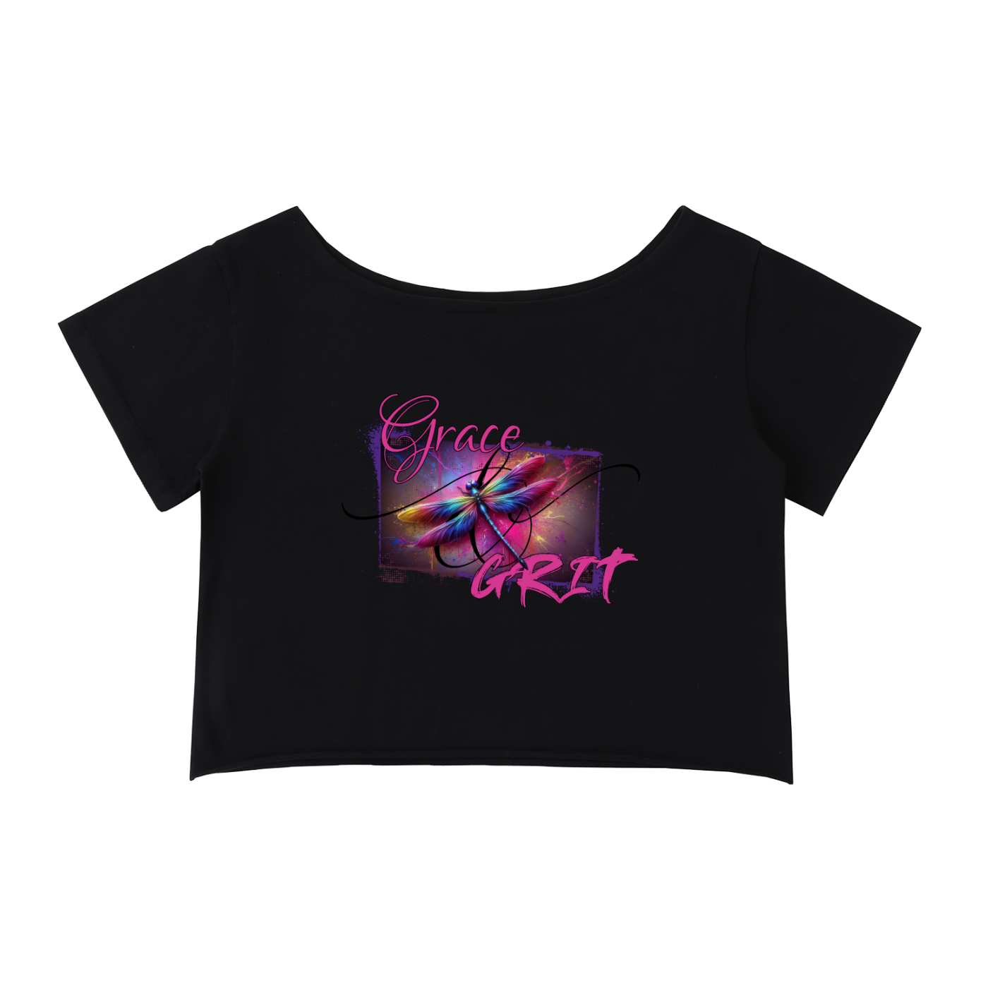 Dragonfly Tee,Off shoulder Tee,Empowerment Tee,Cropped Tee,Womens workout Tee,Sexy T-shirt