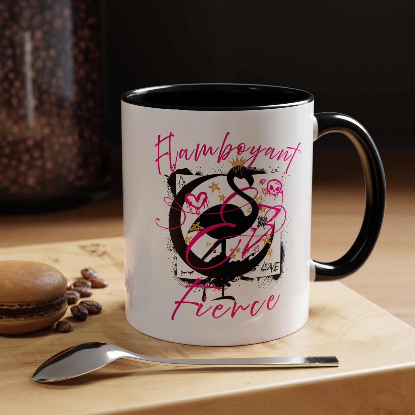 Flamboyant and Fierce Flamingo - Accent Coffee Mug