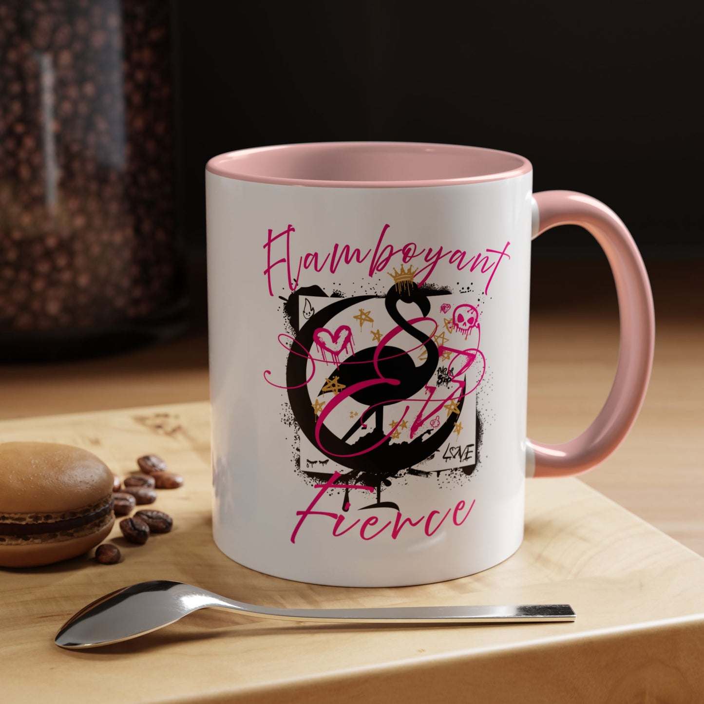 Flamboyant and Fierce Flamingo - Accent Coffee Mug