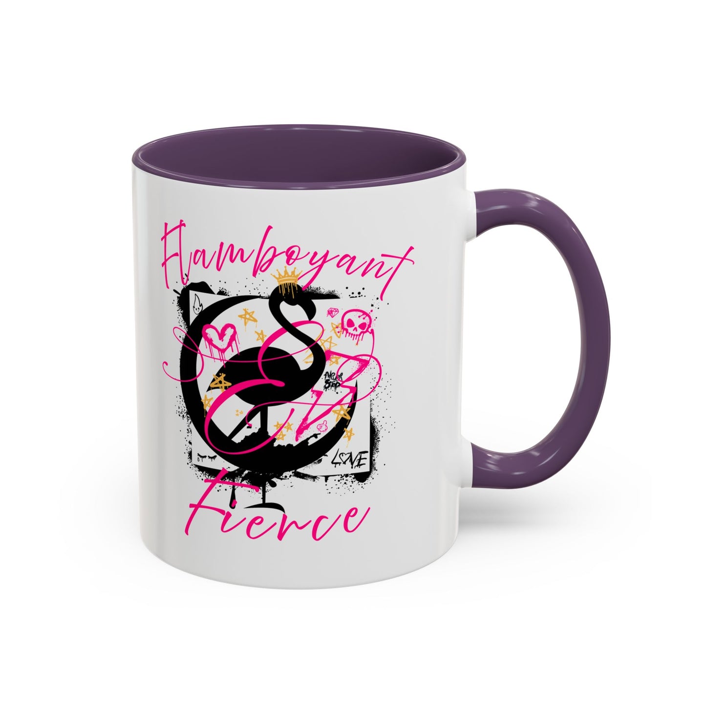 Flamboyant and Fierce Flamingo - Accent Coffee Mug
