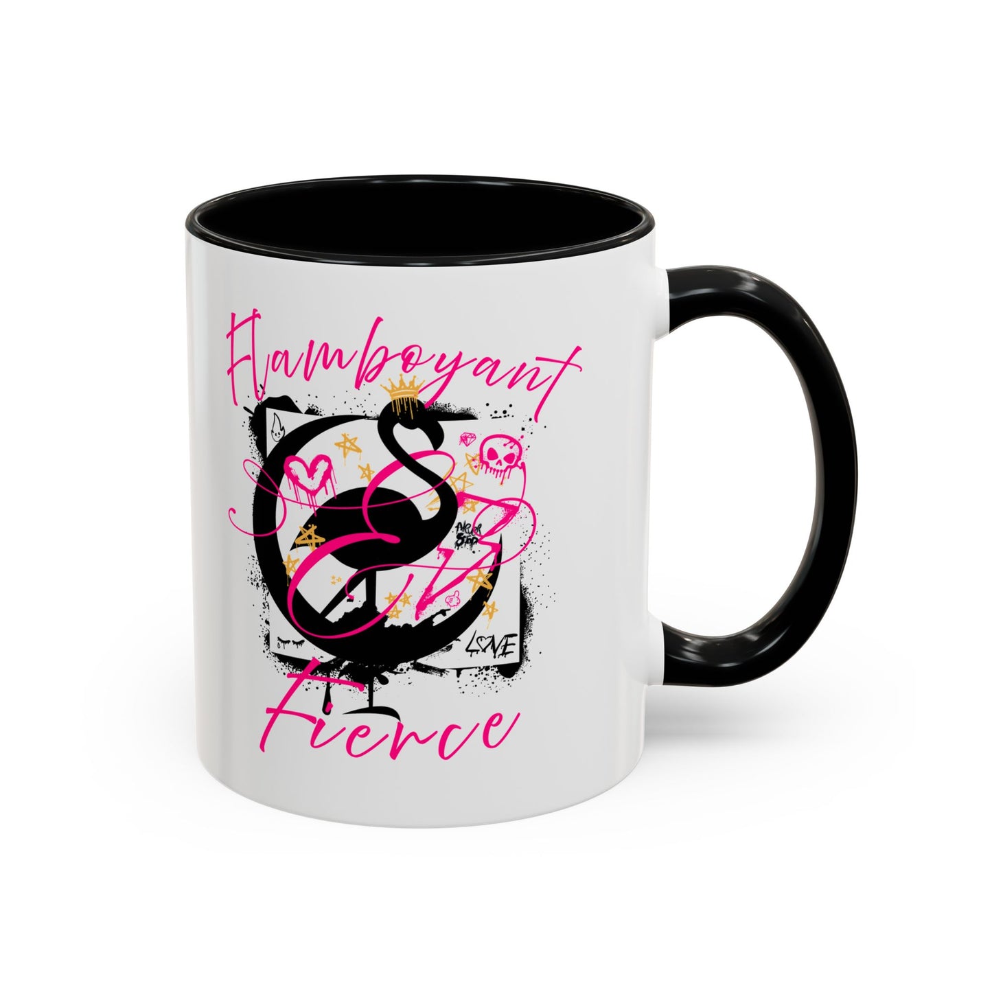 Flamboyant and Fierce Flamingo - Accent Coffee Mug