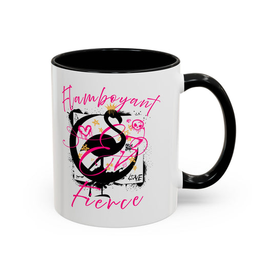 Flamboyant and Fierce Flamingo - Accent Coffee Mug